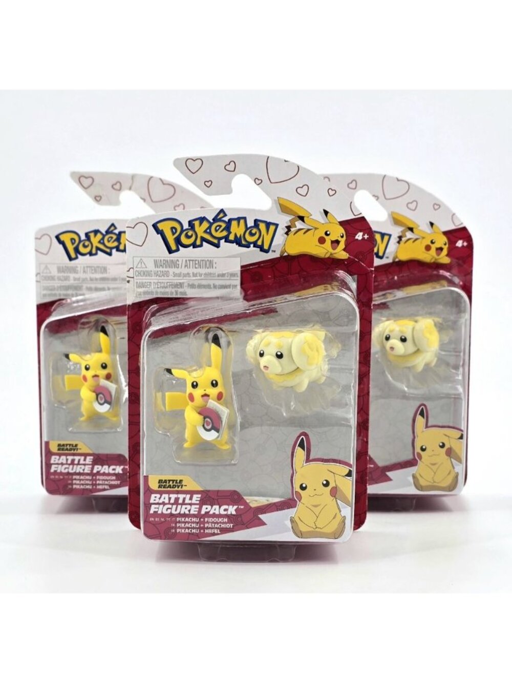 Pokemon Battle Ready Action Figure Pikachu and Fidough Valentine's Day 3 Items